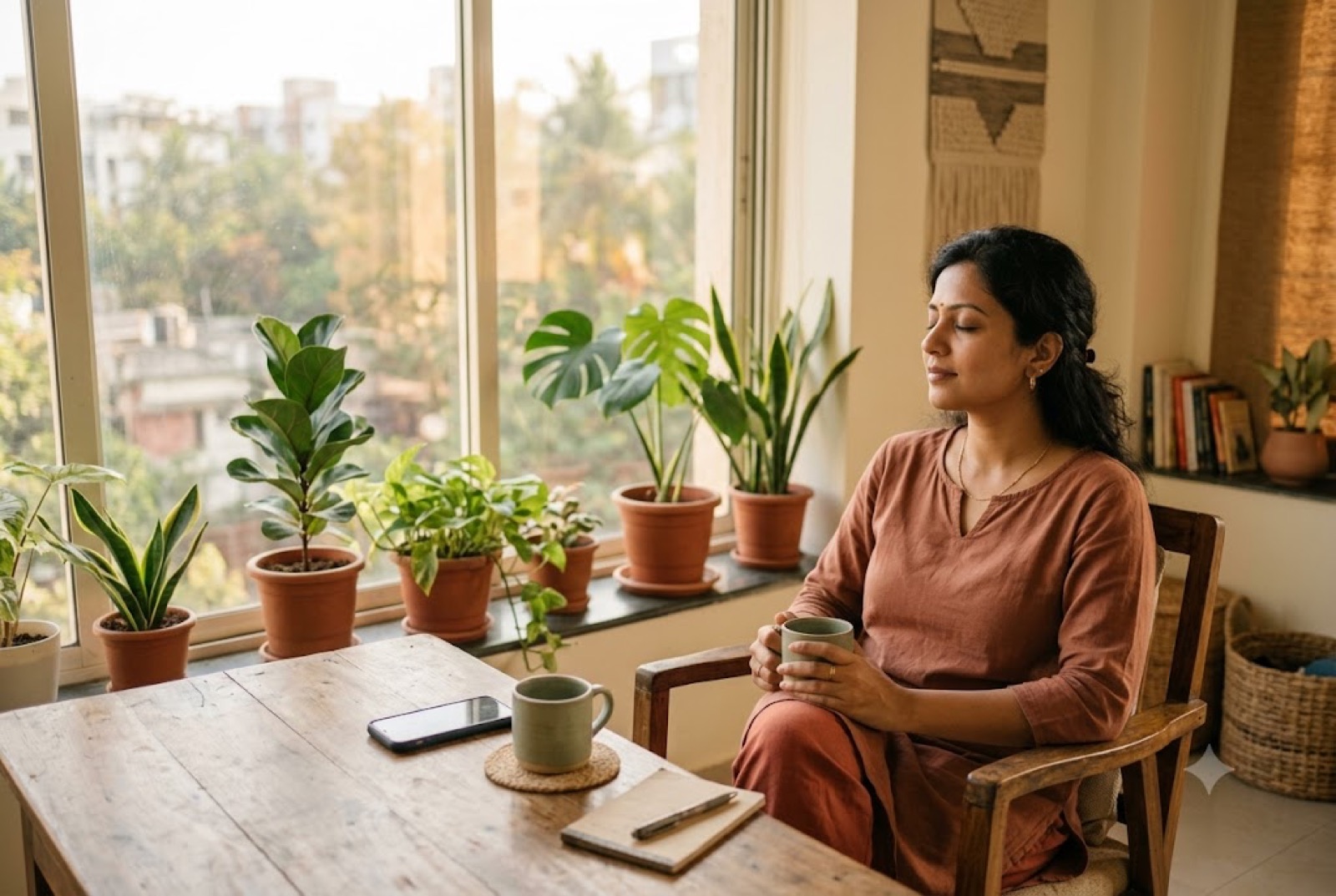 A calm, restorative pause in the middle of a workday